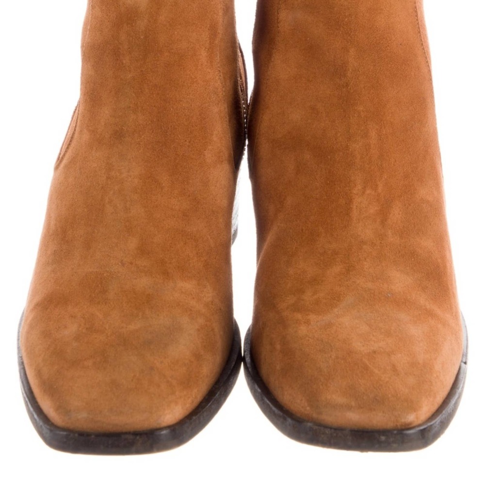 RAG & BONE Cinnamon Axel Suede Square Toe Western Ankle Bootie - Picture 4 of 7